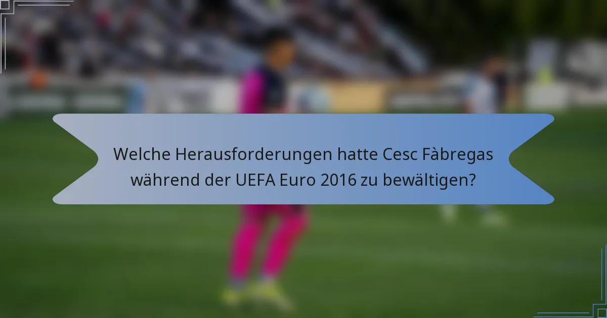 Welche Herausforderungen hatte Cesc Fàbregas während der UEFA Euro 2016 zu bewältigen?
