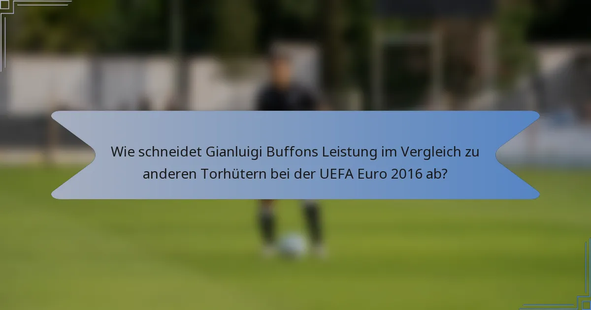 Wie schneidet Gianluigi Buffons Leistung im Vergleich zu anderen Torhütern bei der UEFA Euro 2016 ab?
